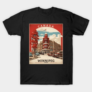 Winnipeg Manitoba Canada Vintage Poster Tourism T-Shirt